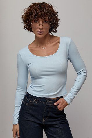 Базовий укорочений однотонний лонг - блакитний цвет, ONE SIZE (є розміри) 1078191222 фото