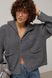 Теплий кардиган на блискавці із кишенями - темно-сірий цвет, ONE SIZE (є розміри) 1078622222 фото 5