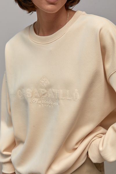 Жіночий утеплений світшот oversize з начосом - кремовий цвет, ONE SIZE (є розміри) 1078351922 фото