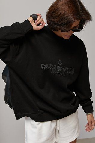Жіночий утеплений світшот oversize з начосом - чорний цвет, ONE SIZE (є розміри) 1078350922 фото