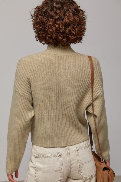 Приталений в&rsquo;язаний кардиган з косою блискавкою - кавовий цвет, ONE SIZE (є розміри) 1079001522 фото